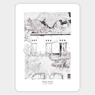 Garden Session Di Linh Vietnam Pen and Ink Illustration Sticker